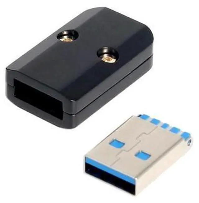 Main image of USB 3.0 Type-A Male Plug Connector Solder Type with Aluminum Alloy Shell Black Customization for 6.0mm Cable