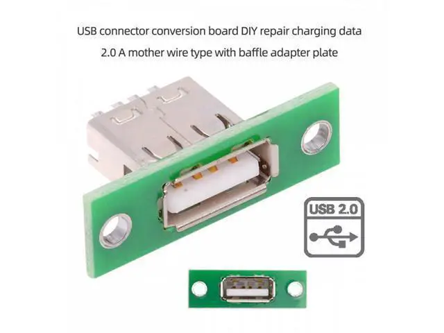 Alt view image 7 of 7 - 5pcs/set DIY OEM USB Type-A Female Socket Connector with Panel Mount Solder Type