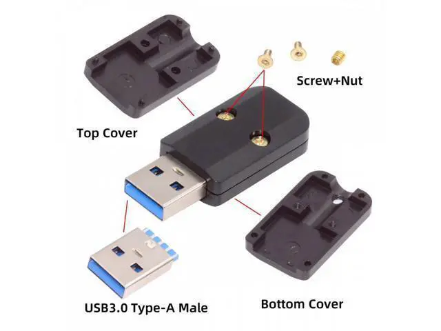Alt view image 6 of 7 - USB 3.0 Type-A Male Plug Connector Solder Type with Aluminum Alloy Shell Black Customization for 6.0mm Cable