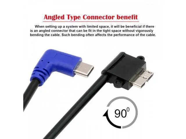Alt view image 7 of 7 - Angled USB-C Type-C Host to Micro USB3.0 90 Degree Right Angled for Industrial Camera Storage Phone