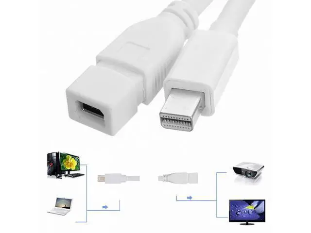 Alt view image 6 of 7 - 6ft Mini DisplayPort Male to Mini DP DisplayPort Female Extension Cable 1.8m (180cm)