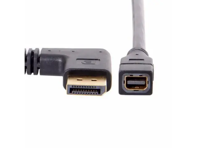 Alt view image 2 of 7 - Right Angled DP DisplayPort 90 Degree to Mini DP DisplayPort Female Cable for Displays Monitors