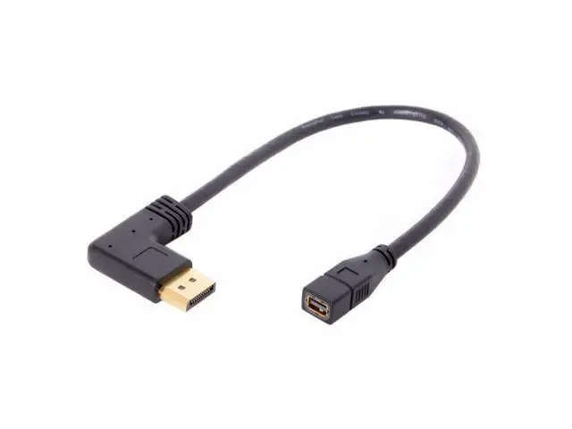 Alt view image 3 of 7 - Right Angled DP DisplayPort 90 Degree to Mini DP DisplayPort Female Cable for Displays Monitors