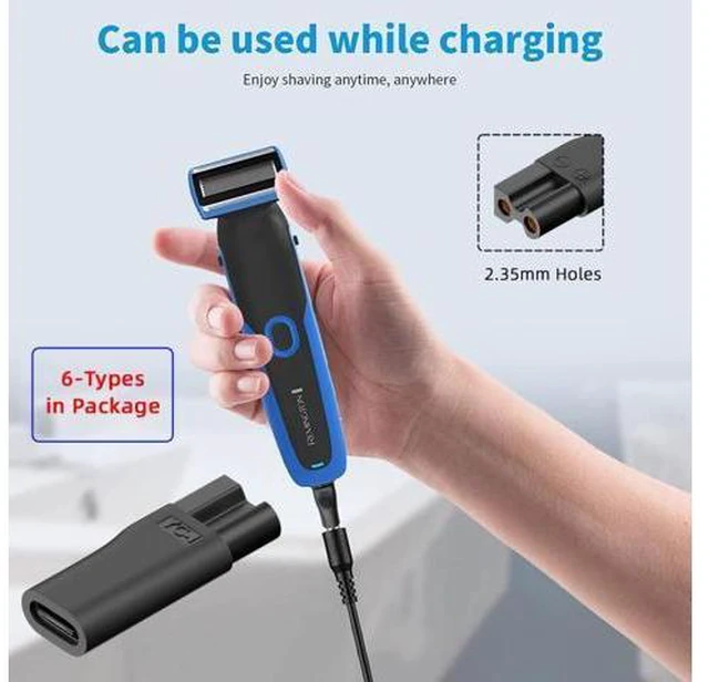 Alt view image 3 of 7 - HKCY 6pcs/set USB-C Female to 2Pin DC 5V Power Charge Adapter for Electric Hair Clipper Beard Trimmers Shavers Beauty Instruments