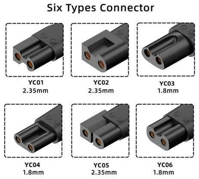 Alt view image 6 of 7 - HKCY 6pcs/set USB-C Female to 2Pin DC 5V Power Charge Adapter for Electric Hair Clipper Beard Trimmers Shavers Beauty Instruments