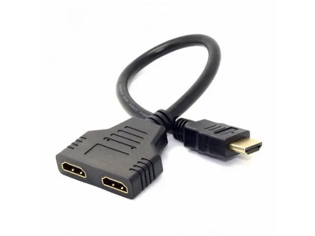 Alt view image 2 of 7 - One HDMI Male to Dual HDMI Female Y Splitter Switch Extension Adapter Cable for FOR PC HDTV Laptop 1080P