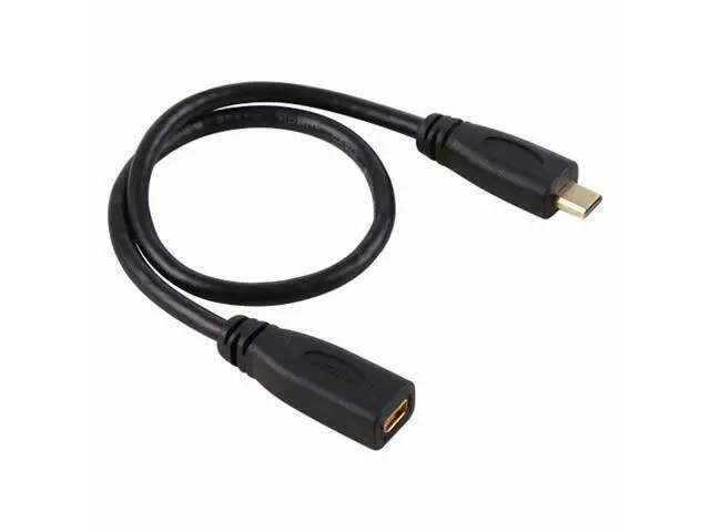 Alt view image 4 of 7 - HDMI 1.4 D Type Micro HDMI Male to Micro HDMI Female M/F Extension Cable 30cm