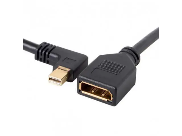 Alt view image 7 of 7 - SM Right Angled Mini DP DisplayPort 90 Degree to DisplayPort Female Cable for Displays Monitors
