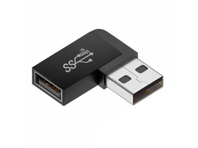 Alt view image 2 of 7 - HKCY 10Gbps USB3.0 Male to Female Extension Power Data Video Adapter 90 Degree Left Angled Type
