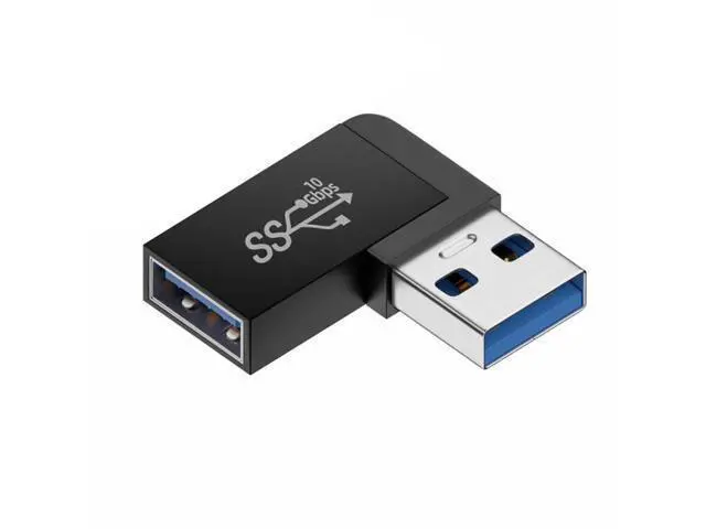 Alt view image 2 of 7 - HKCY 10Gbps USB3.0 Male to Female Extension Power Data Video Adapter 90 Degree Right Angled Type