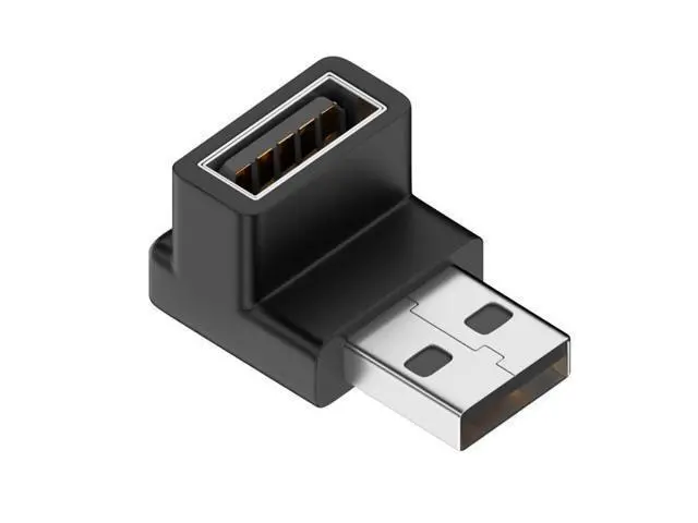 Alt view image 2 of 7 - HKCY 10Gbps USB3.0 Male to Female Extension Power Data Video Adapter 90 Degree Down Angled Type