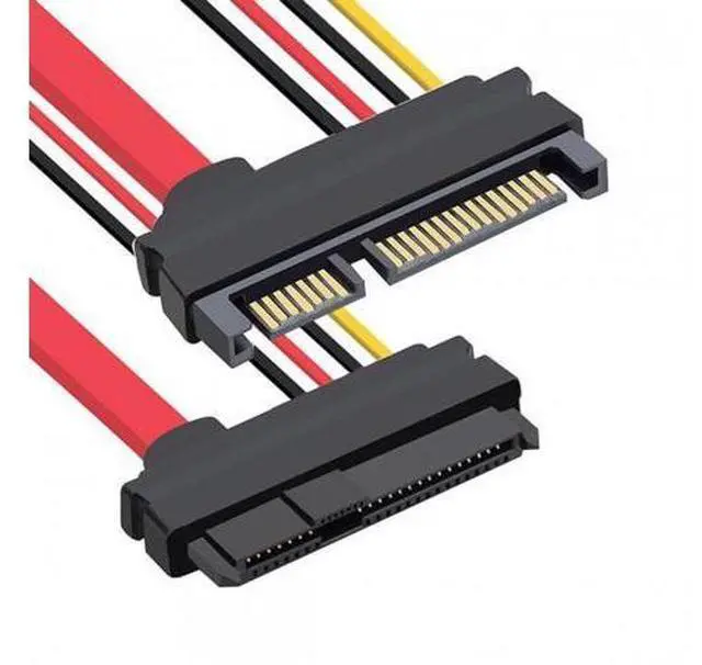 Main image of HKCY SF-008 SFF-8482 SAS 29 Pin to SATA 22Pin Hard Disk Drive Raid Extension Cable with 15 Pin SATA Power Port