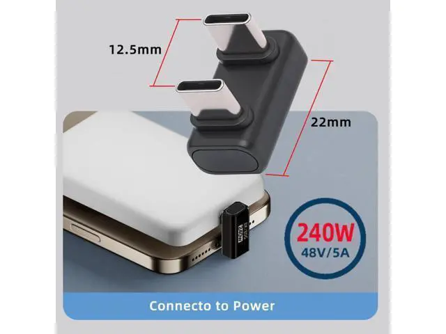 Alt view image 2 of 7 - Cable USB5.0 80Gbps Male to Male Extension Adapter Opposite U Shape Back Angled with 240W 16K 8K 5K Compatible with USB4.0 Thunderbolt3/4/5