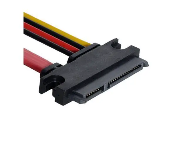 Alt view image 5 of 6 - Down Angled SATA III 3.0 7+15 22 Pin SATA Male to Female Data Power Extension Cable 30cm SA-065-DN