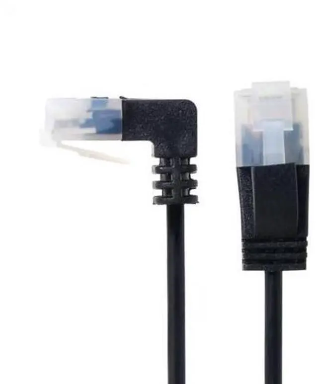 Main image of 2.0M Ultra Slim Cat6 Ethernet Cable RJ45 Down Angled to Straight UTP Network Cable Patch Cord 90 Degree Cat6a Lan for Laptop Router TV BOX