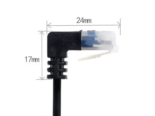 Alt view image 2 of 6 - 2.0M Ultra Slim Cat6 Ethernet Cable RJ45 Down Angled to Straight UTP Network Cable Patch Cord 90 Degree Cat6a Lan for Laptop Router TV BOX