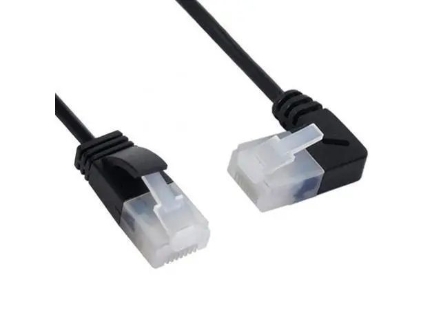 Alt view image 3 of 6 - 3.0M Ultra Slim Cat6 Ethernet Cable RJ45 Right Angled to Straight UTP Network Cable Patch Cord 90 Degree Cat6a Lan for Laptop Router TV BOX
