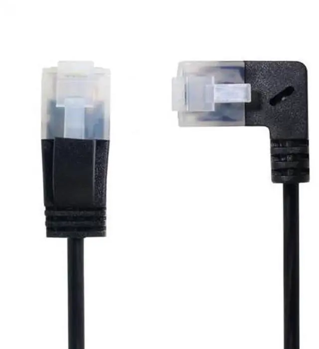 Main image of 3.0M Ultra Slim Cat6 Ethernet Cable RJ45 Right Angled to Straight UTP Network Cable Patch Cord 90 Degree Cat6a Lan for Laptop Router TV BOX