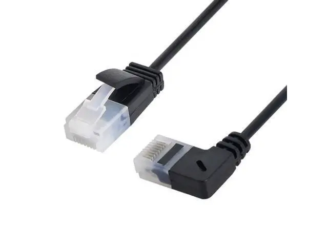 Alt view image 4 of 6 - 3.0M Ultra Slim Cat6 Ethernet Cable RJ45 Right Angled to Straight UTP Network Cable Patch Cord 90 Degree Cat6a Lan for Laptop Router TV BOX