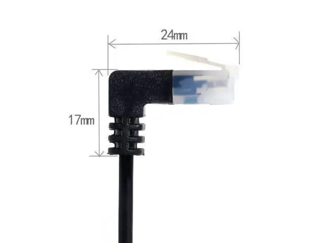 Alt view image 3 of 6 - CY 2.0M Ultra Slim Cat6 Ethernet Cable RJ45 Up Angled to Straight UTP Network Cable Patch Cord 90 Degree Cat6a Lan for Laptop Router TV BOX