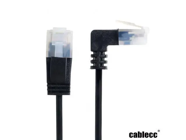 Alt view image 2 of 6 - CY 2.0M Ultra Slim Cat6 Ethernet Cable RJ45 Up Angled to Straight UTP Network Cable Patch Cord 90 Degree Cat6a Lan for Laptop Router TV BOX