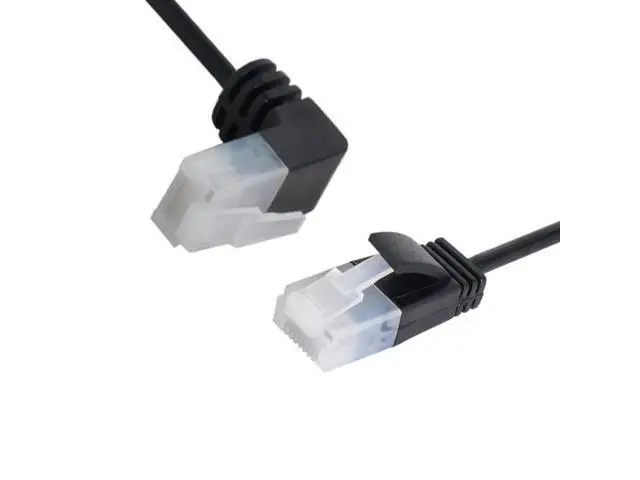 Alt view image 4 of 6 - CY 2.0M Ultra Slim Cat6 Ethernet Cable RJ45 Up Angled to Straight UTP Network Cable Patch Cord 90 Degree Cat6a Lan for Laptop Router TV BOX