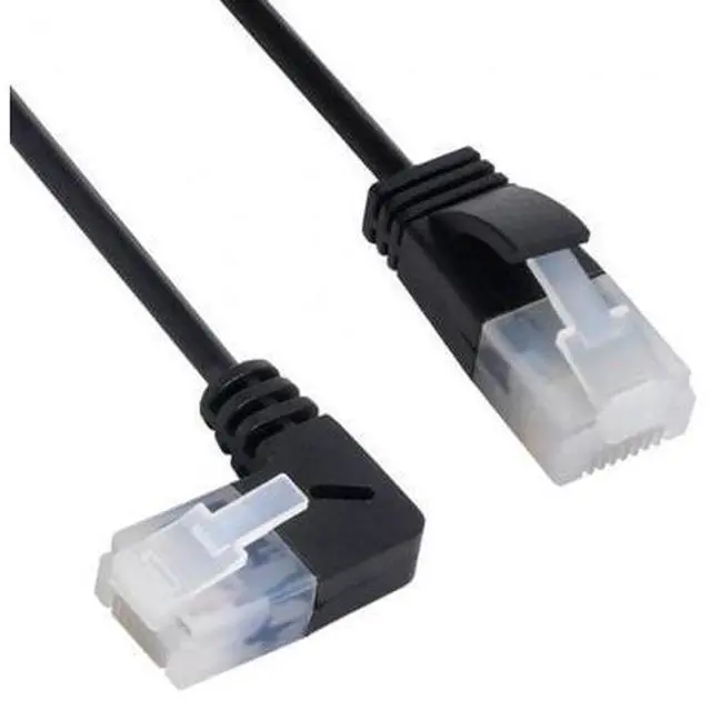 Alt view image 3 of 6 - 1.0M Ultra Slim Cat6 Ethernet Cable RJ45 Left Angled to Straight UTP Network Cable Patch Cord 90 Degree Cat6a Lan for Laptop Router TV BOX