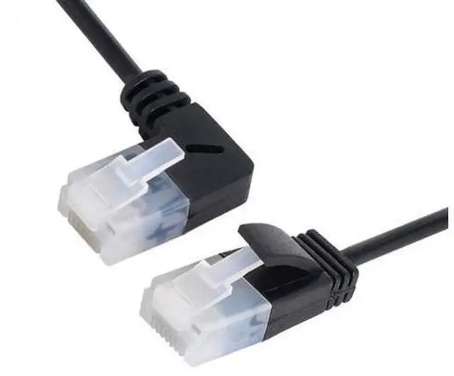 Alt view image 4 of 6 - 1.0M Ultra Slim Cat6 Ethernet Cable RJ45 Left Angled to Straight UTP Network Cable Patch Cord 90 Degree Cat6a Lan for Laptop Router TV BOX