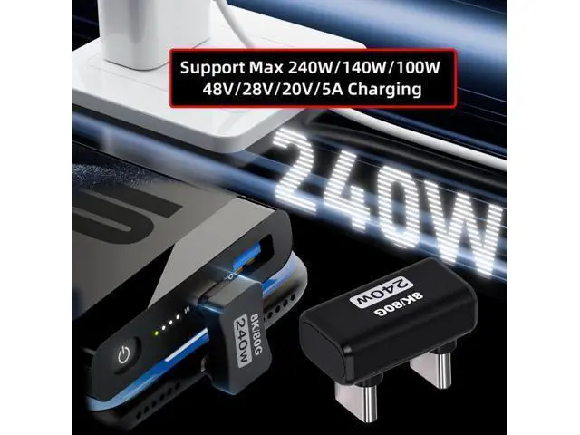 Alt view image 7 of 7 - Cable USB5.0 80Gbps Male to Male Extension Adapter Opposite U Shape Back Angled with 240W 16K 8K 5K Compatible with USB4.0 Thunderbolt3/4/5
