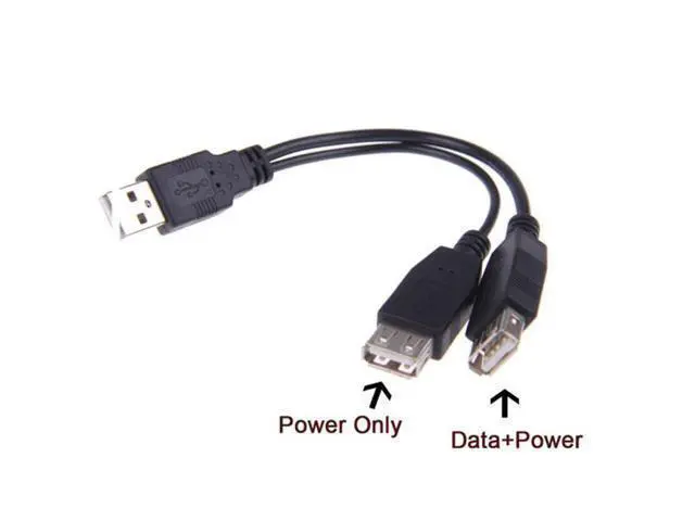 Alt view image 4 of 7 - SM USB 2.0 A Male to Dual Data USB 2.0 A Female + Power Cable USB 2.0 A Female Extension Cable 20cm