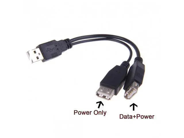 Alt view image 7 of 7 - SM USB 2.0 A Male to Dual Data USB 2.0 A Female + Power Cable USB 2.0 A Female Extension Cable 20cm