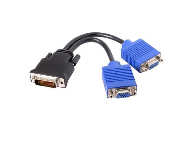 Alt view image 3 of 5 - DMS-59pin Male to Dual 15Pin VGA RGB Female Splitter Extension Cable for PC Graphics Card DB-025