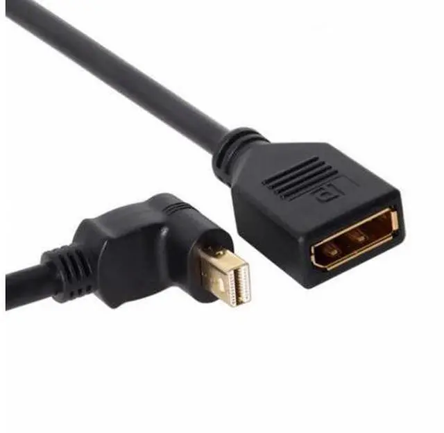 Alt view image 5 of 7 - Down Angled Mini DP DisplayPort 90 Degree to DisplayPort Female Cable for Displays Monitors