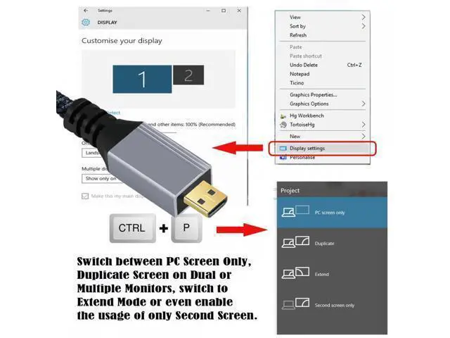 Alt view image 5 of 7 - 0.3m HDMI 2.0 Male to Micro HDMI Type-D Male 4K 60hz Cable with Sleeve Straight Connector for HDTV Computer Laptop Monitor