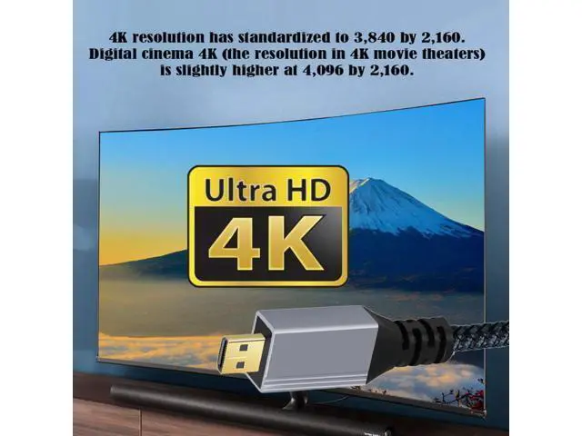 Alt view image 6 of 7 - 0.3m HDMI 2.0 Male to Micro HDMI Type-D Male 4K 60hz Cable with Sleeve Straight Connector for HDTV Computer Laptop Monitor