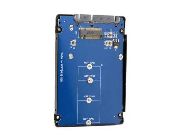 Alt view image 2 of 7 - B+M Key Socket 2 M.2 NGFF (SATA) SSD to 2.5 SATA Adapter Card Adapter with Black Metal Case SA-104-BK