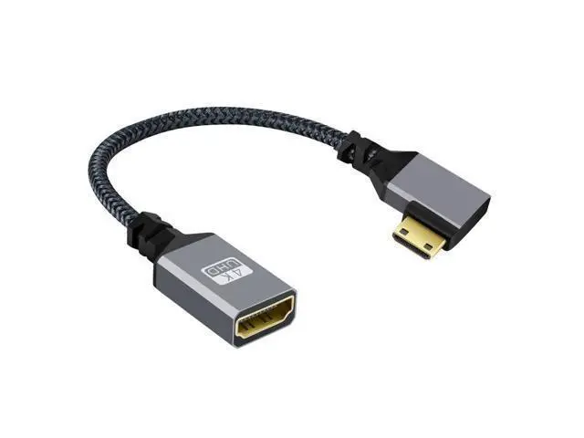 Alt view image 2 of 7 - HKCY 4K Type-C MINI HDMI 1.4 Male 90 Degree Right Angled to HDMI Female Extension Cable for DV MP4 Camera DC Laptop