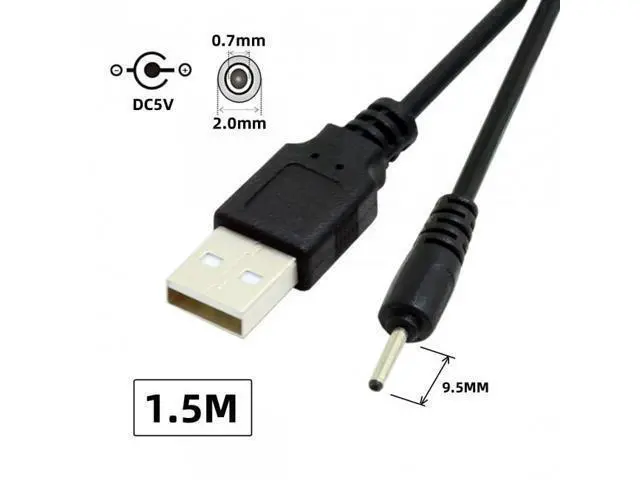 Alt view image 5 of 7 - CY 2pcs/lot USB 2.0 Male Type-A to 5V DC 2.0x0.7mm DC Power Round Plug Cable 150cm 24AWG