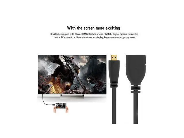 Alt view image 5 of 6 - Micro HDMI Male to HDMI Female Adapter Short Cable 4K 60hz UHD Cord 10cm for Camera Laptop HDTV Monitor