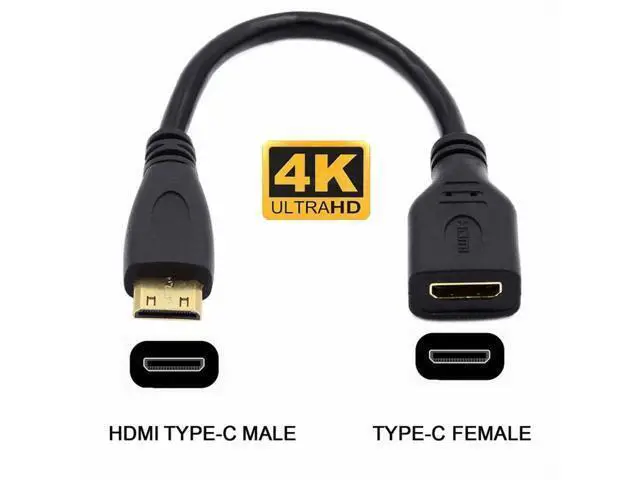 Alt view image 3 of 7 - 15cm Mini HDMI Type-C Socket Female to Mini HDMI Male Adapter Extension Cable for Camera HDTV 4K 1080P