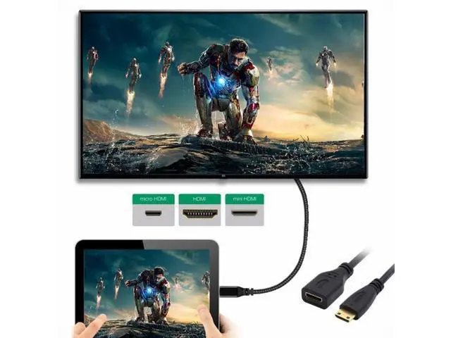 Alt view image 5 of 7 - 15cm Mini HDMI Type-C Socket Female to Mini HDMI Male Adapter Extension Cable for Camera HDTV 4K 1080P
