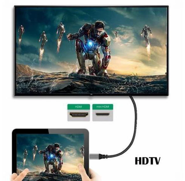 Alt view image 5 of 7 - 4K Type-C MINI HDMI 1.4 Male 90 Degree Down Angled to HDMI Female Extension Cable for DV MP4 Camera DC Laptop