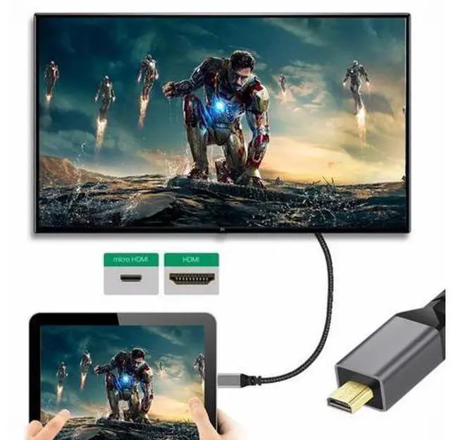 Alt view image 5 of 7 - 4K Type-D Micro HDMI 1.4 Male to HDMI Female Extension Cable for DV MP4 Camera DC Laptop