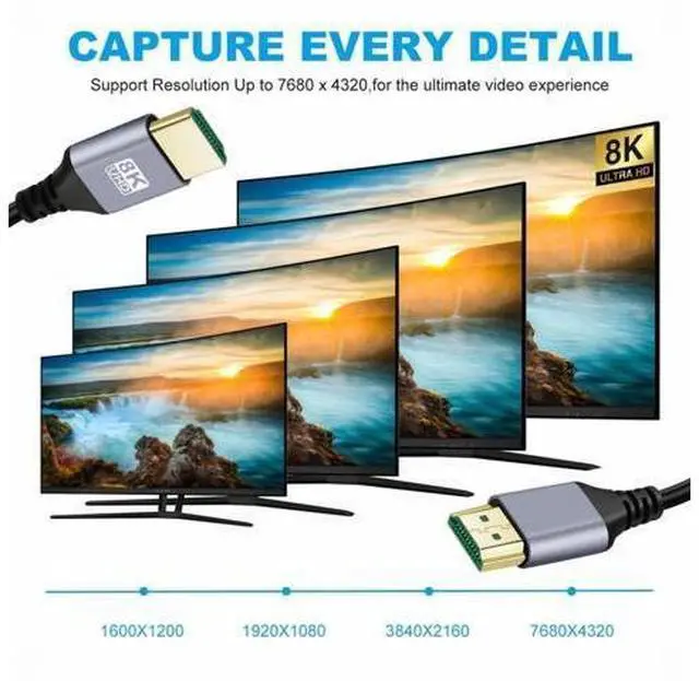 Alt view image 5 of 7 - HDMI 2.1 Ultra Thin HDTV Cable 8K 4K Hyper Super Flexible Slim Cord High Speed Type-A Male to Male for Computer HDTV (0.5M)