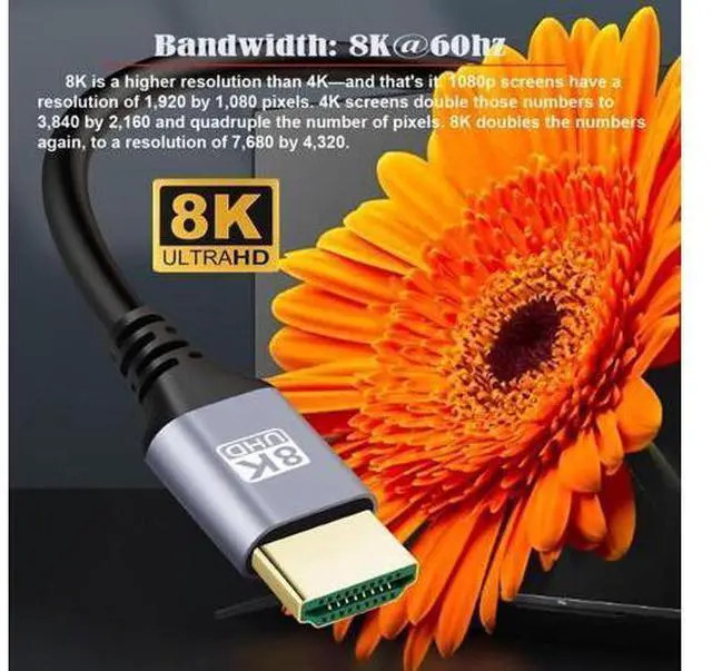 Alt view image 7 of 7 - HDMI 2.1 Ultra Thin HDTV Cable 8K 4K Hyper Super Flexible Slim Cord High Speed Type-A Male to Male for Computer HDTV (0.5M)