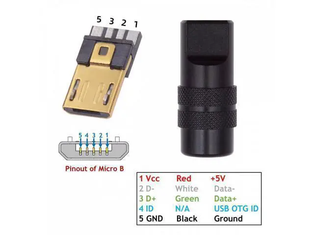 Alt view image 7 of 7 - Micro USB2.0 5Pin Male Plug Connector Solder Type with Aluminum Alloy Shell Black Customization for 4.0mm~6.0mm Cable