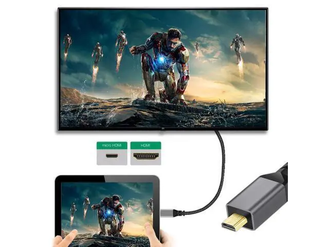 Alt view image 4 of 7 - HKCY 4K Type-D Micro HDMI 1.4 Male 90 Degree Up Angled to HDMI Female Extension Cable for DV MP4 Camera DC Laptop