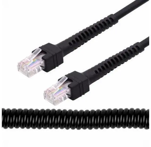 Alt view image 2 of 7 - RJ45 Cat6 8P8C UTP Male to Male Stretch Coiled Cable Lan Ethernet Network Patch Cord 100cm
