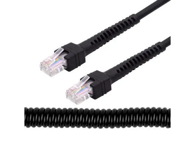 Alt view image 2 of 7 - HKCY RJ45 Cat6 8P8C UTP Male to Male Stretch Coiled Cable Lan Ethernet Network Patch Cord 100cm