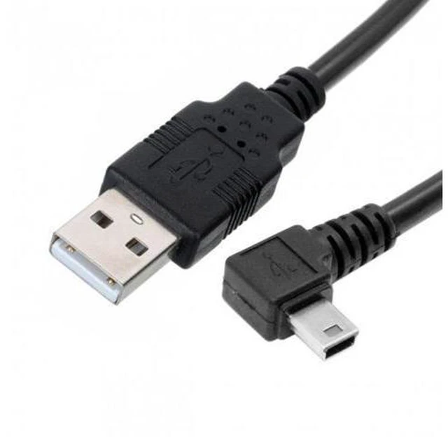 Alt view image 7 of 7 - SM Mini USB B Type 5pin Male Left Angled 90 Degree to USB 2.0 Male Data Cable 5 Meters with EMI Ferrite Core